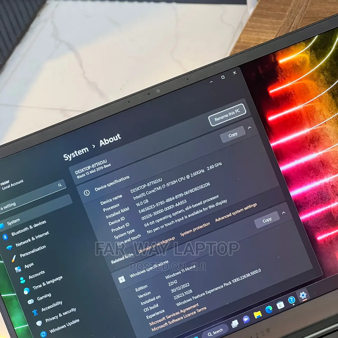 New Laptop Razer Blade 16GB Intel Core I7 SSD 1T