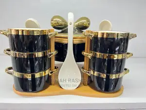 Soup Set With Bamboo Stand
