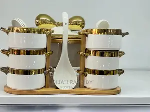 Soup Set With Bamboo Stand