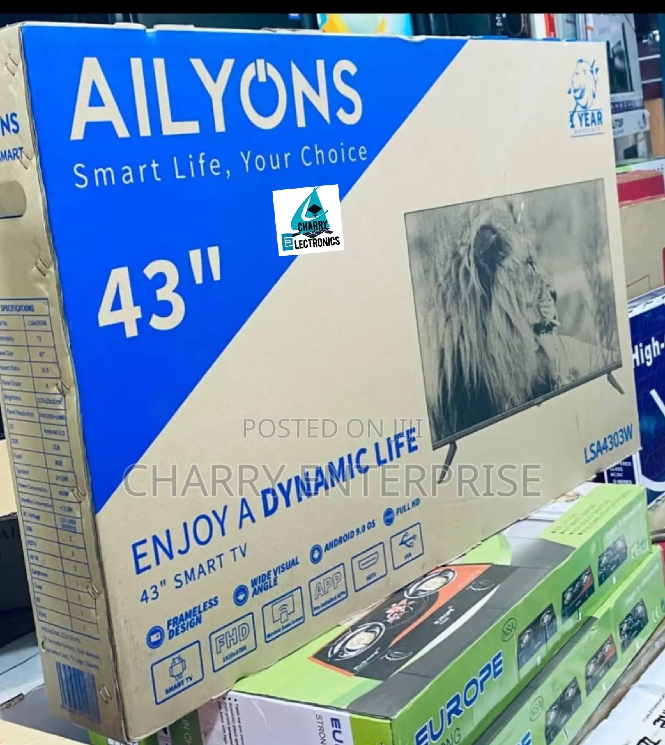 AILYONS Smart F HD FRAMELESS Tv With ANDROID 9.043 Inch