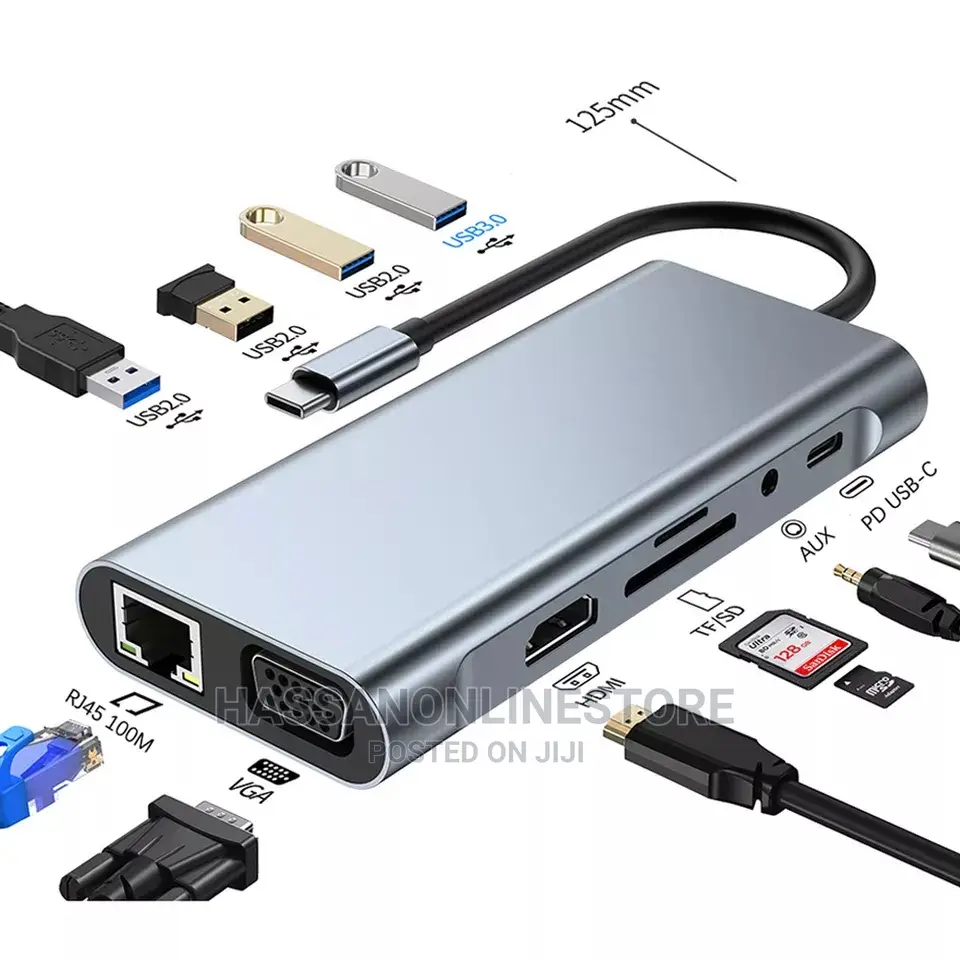 Type C to HDTV 10 in 1 Hub