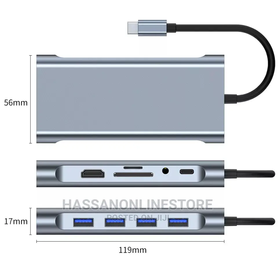 Type C to HDTV 10 in 1 Hub
