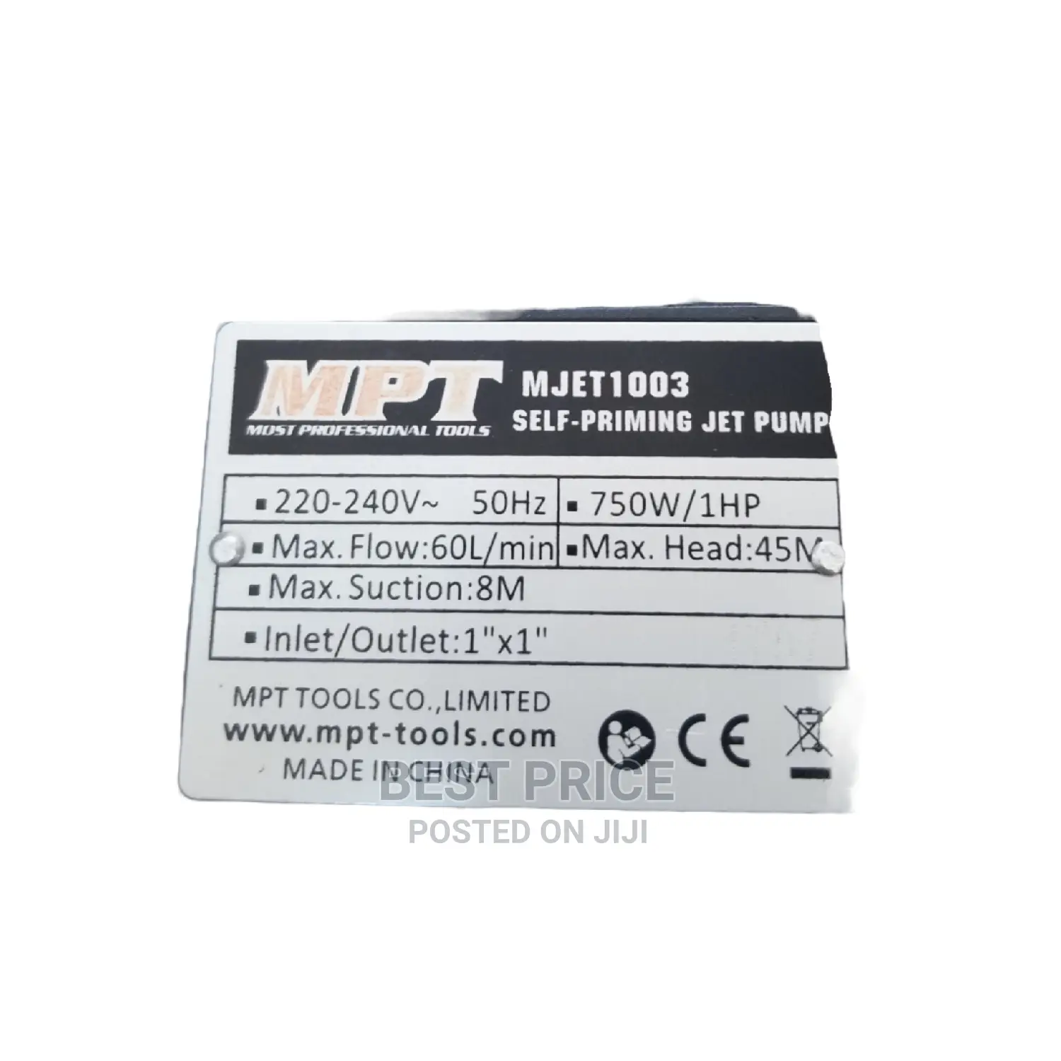 Mpt Self Priming Jet Pump -1003