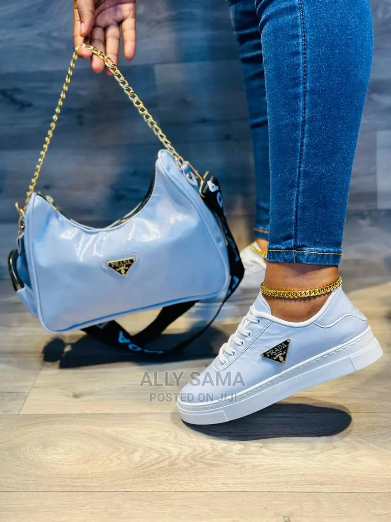 Ladies Prada Shoes, Wallet Bag