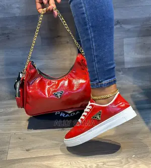 Ladies Prada Shoes, Wallet Bag