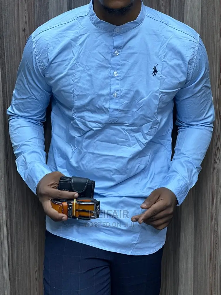 Long Sleeves Stand Up Collar Shirts