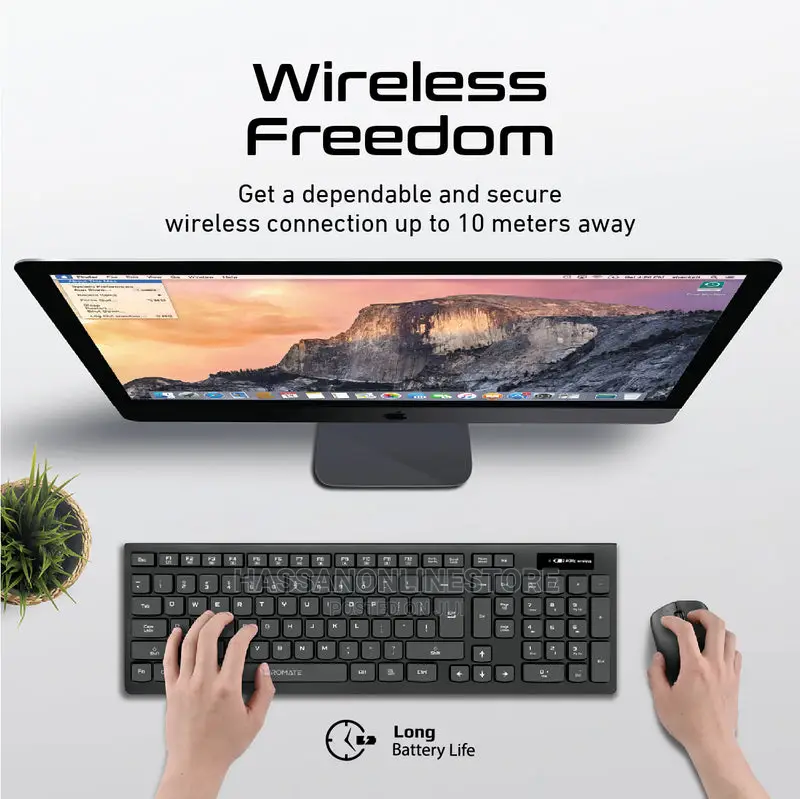 Promate Procombo12 Sleek Profile Wireless Keyboard Mouse