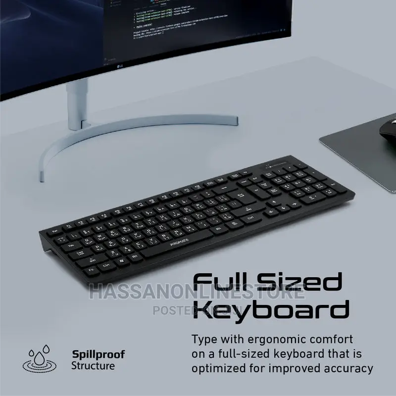 Promate Procombo12 Sleek Profile Wireless Keyboard Mouse