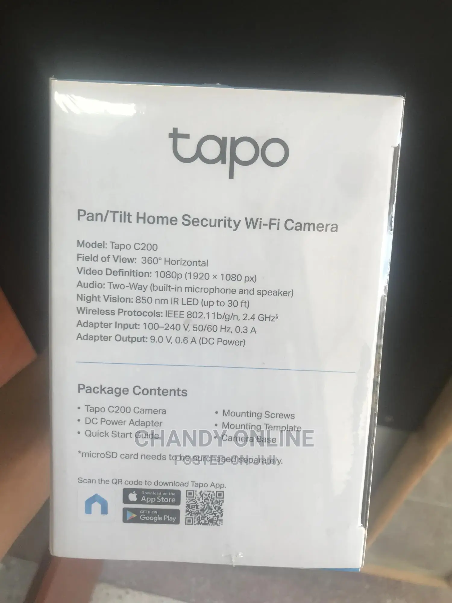 Tp-Link Tapo C100 | IP Camera | Wifi, Full HD 1080p