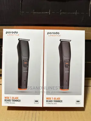 Porodo Lifestyle Wide T-Blade Beard Trimmer 4 Combs Included