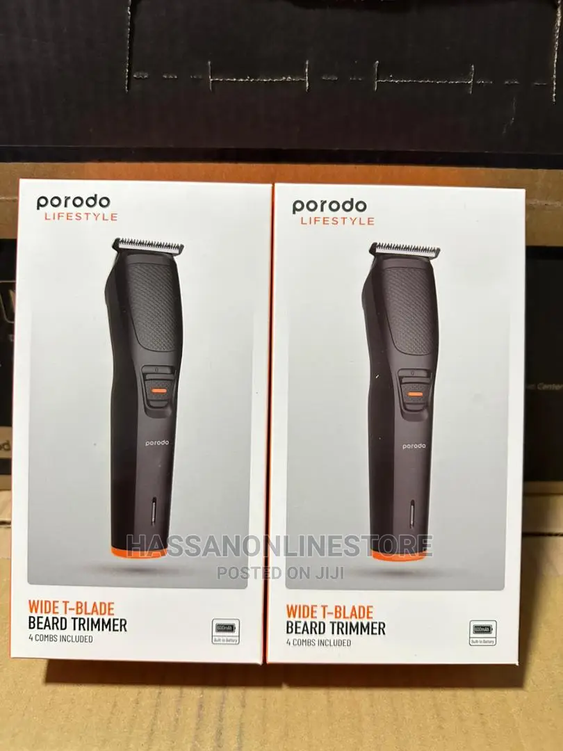 Porodo Lifestyle Wide T-Blade Beard Trimmer 4 Combs Included