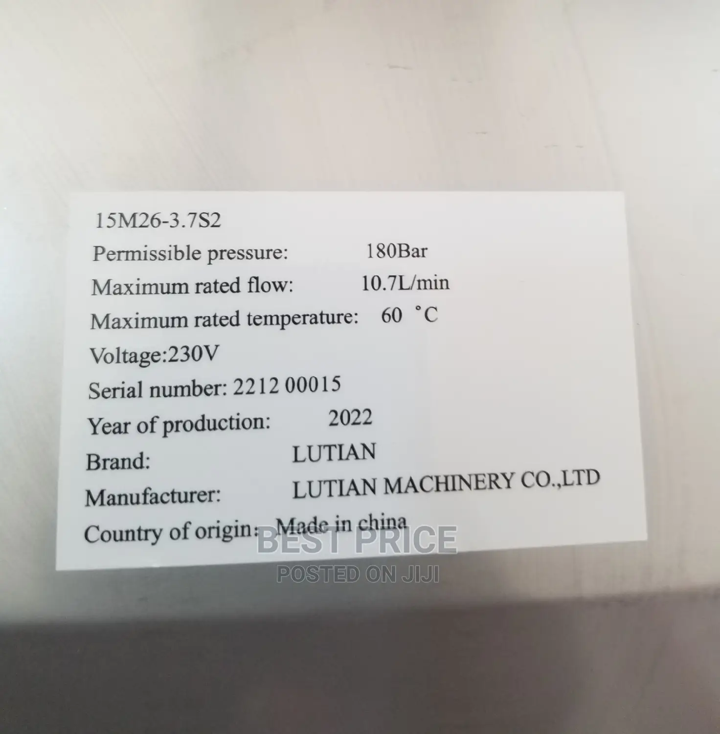 Lutian Eletrical High Pressure Washer 2600psi- 15M26