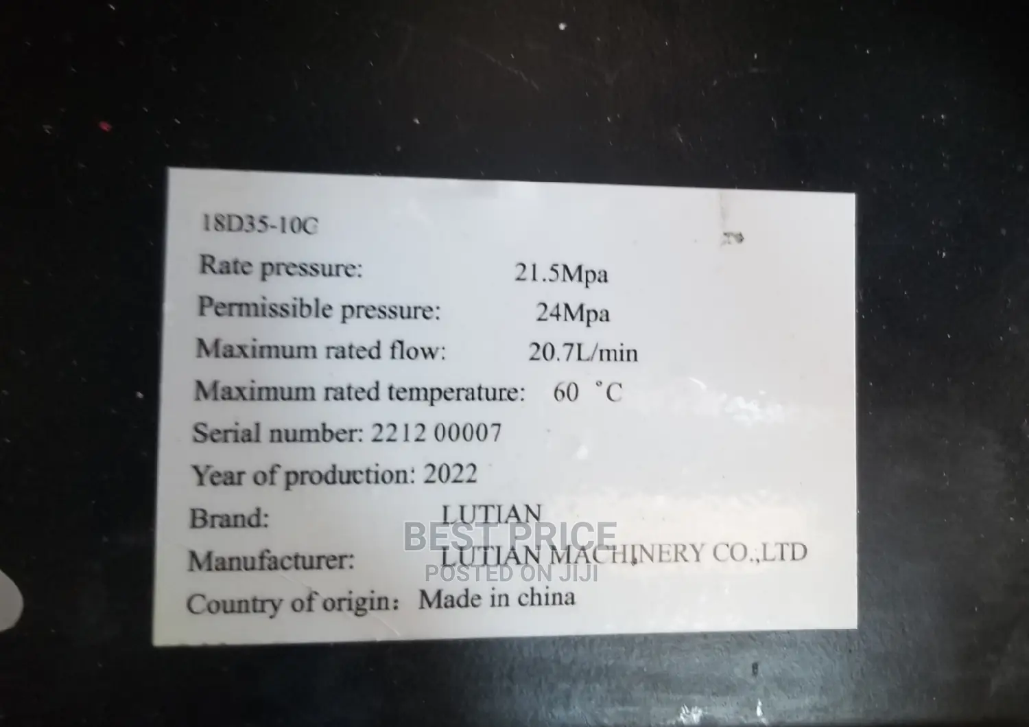 Lutian DIESEL High Pressure Washer -18d35