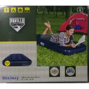 BESTWAY Inflatable Single Mattress - (185cm X 76cm X 22cm)