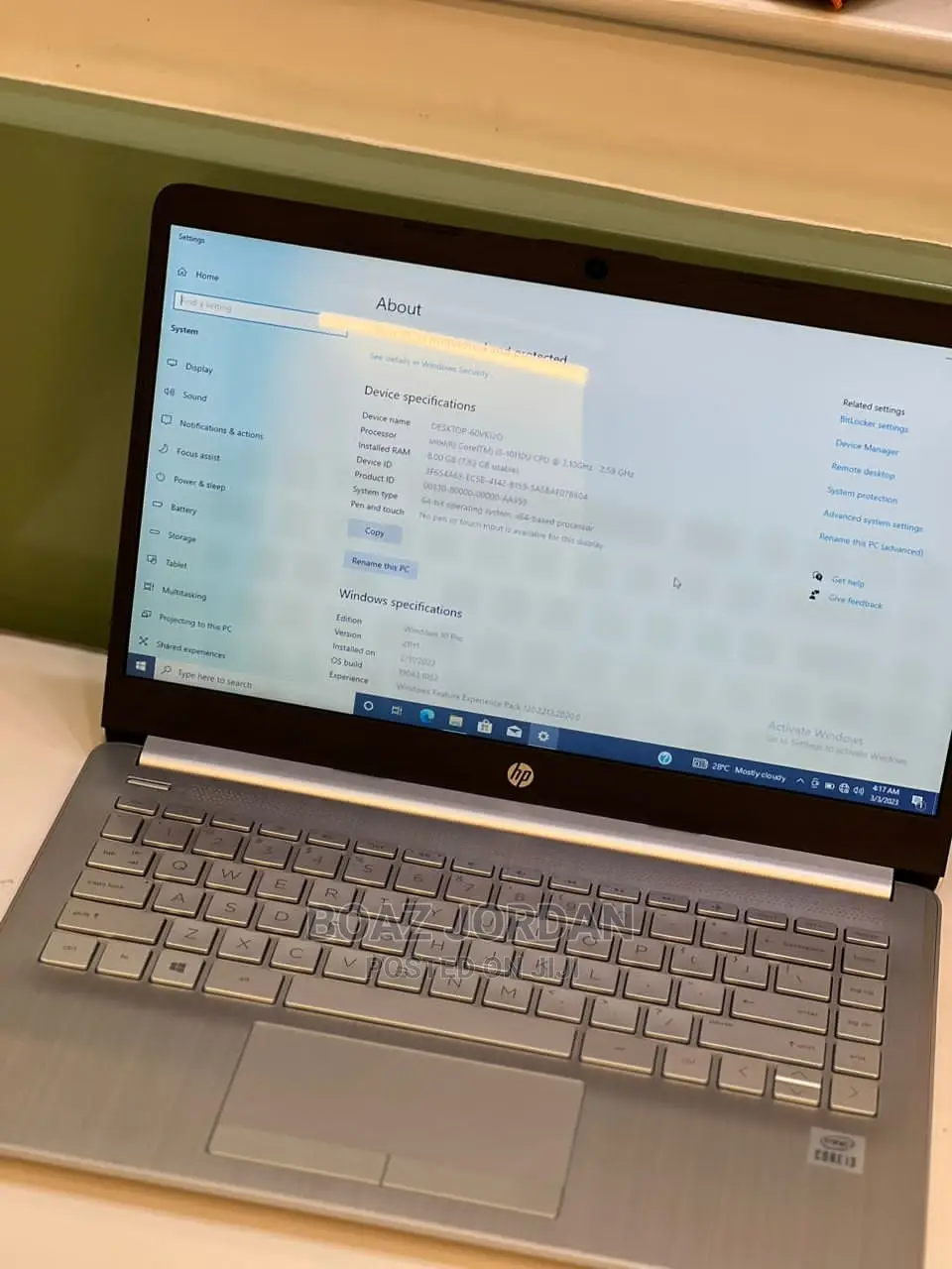 New Laptop HP EliteBook 840 G5 8GB Intel Core I5 HDD 256GB