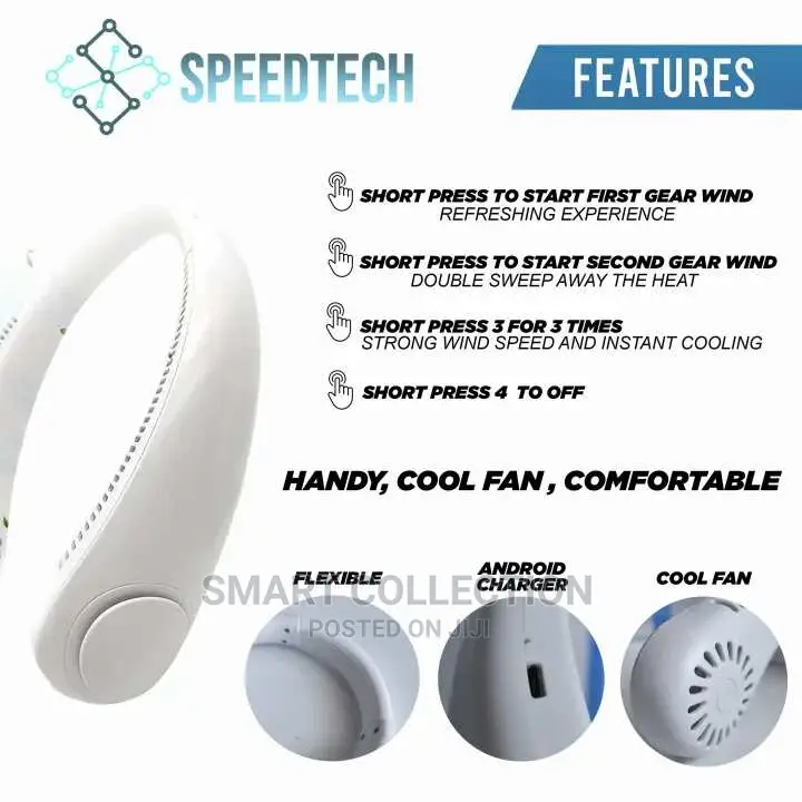 Portable Vaneless Rechargeable Hanging Neckfan / Coolerfan