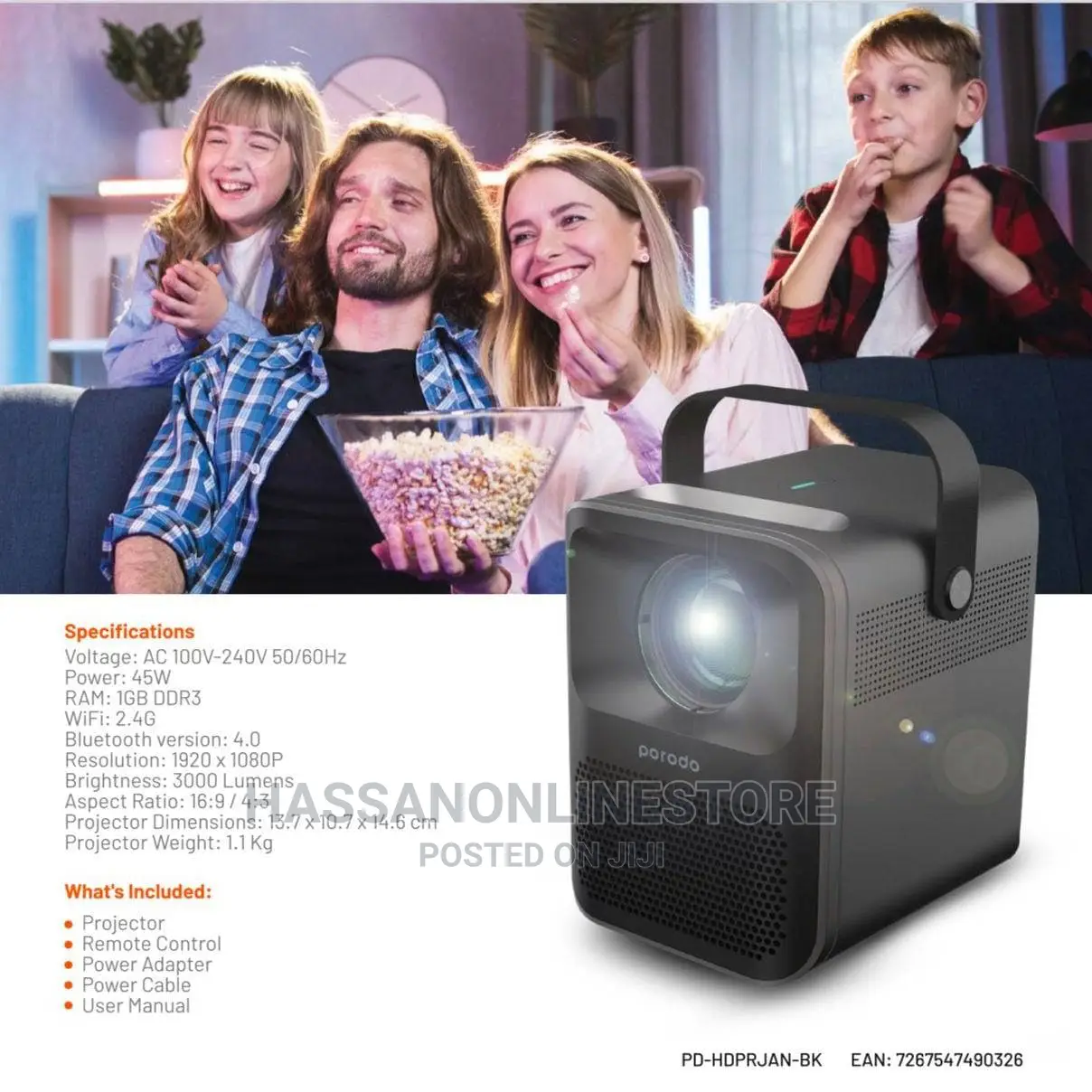 Porodo Full HD Portable Projector