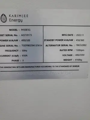 Generator Perkins 450kva