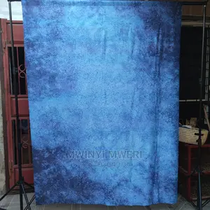 Dark Blue Grunge Texture Printed Wrinkle Free Cloth Backdrop