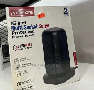 Promate 16 in 1 Multisocket Surge Power Tower