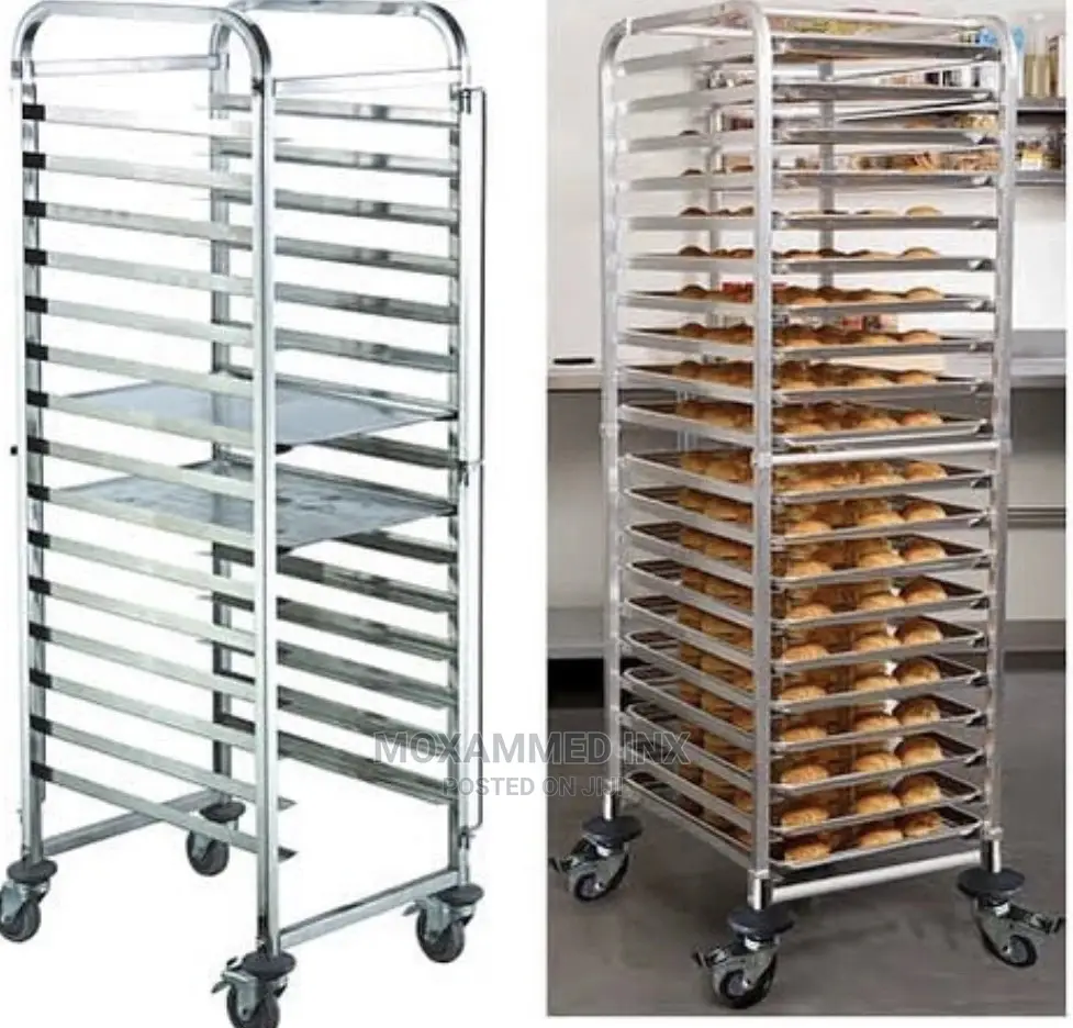 16 Tray Trolley Made of Stainless Steel