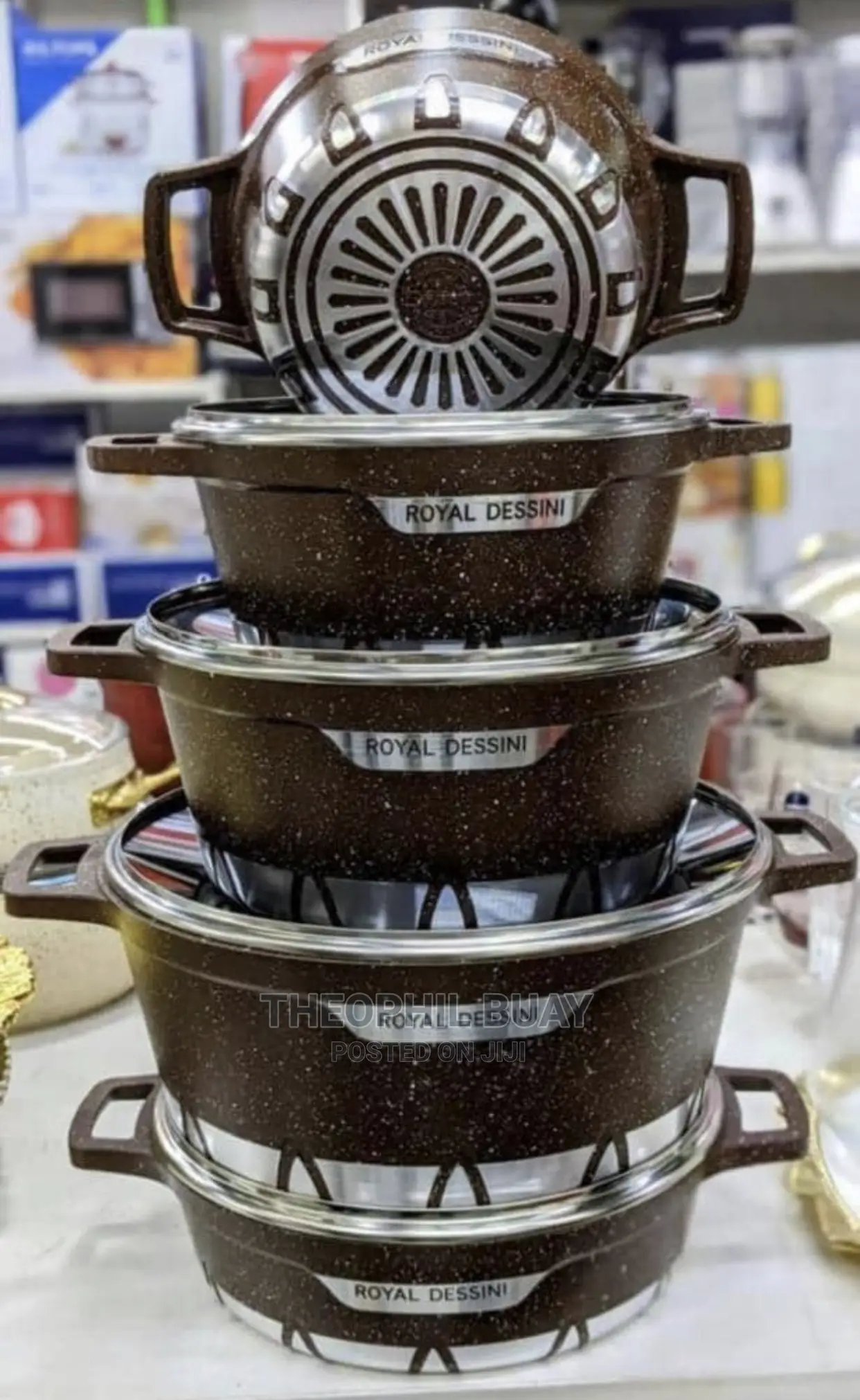 Royal Dessini Sufuria Granite Nzito Imara Set Ya 5 Brown