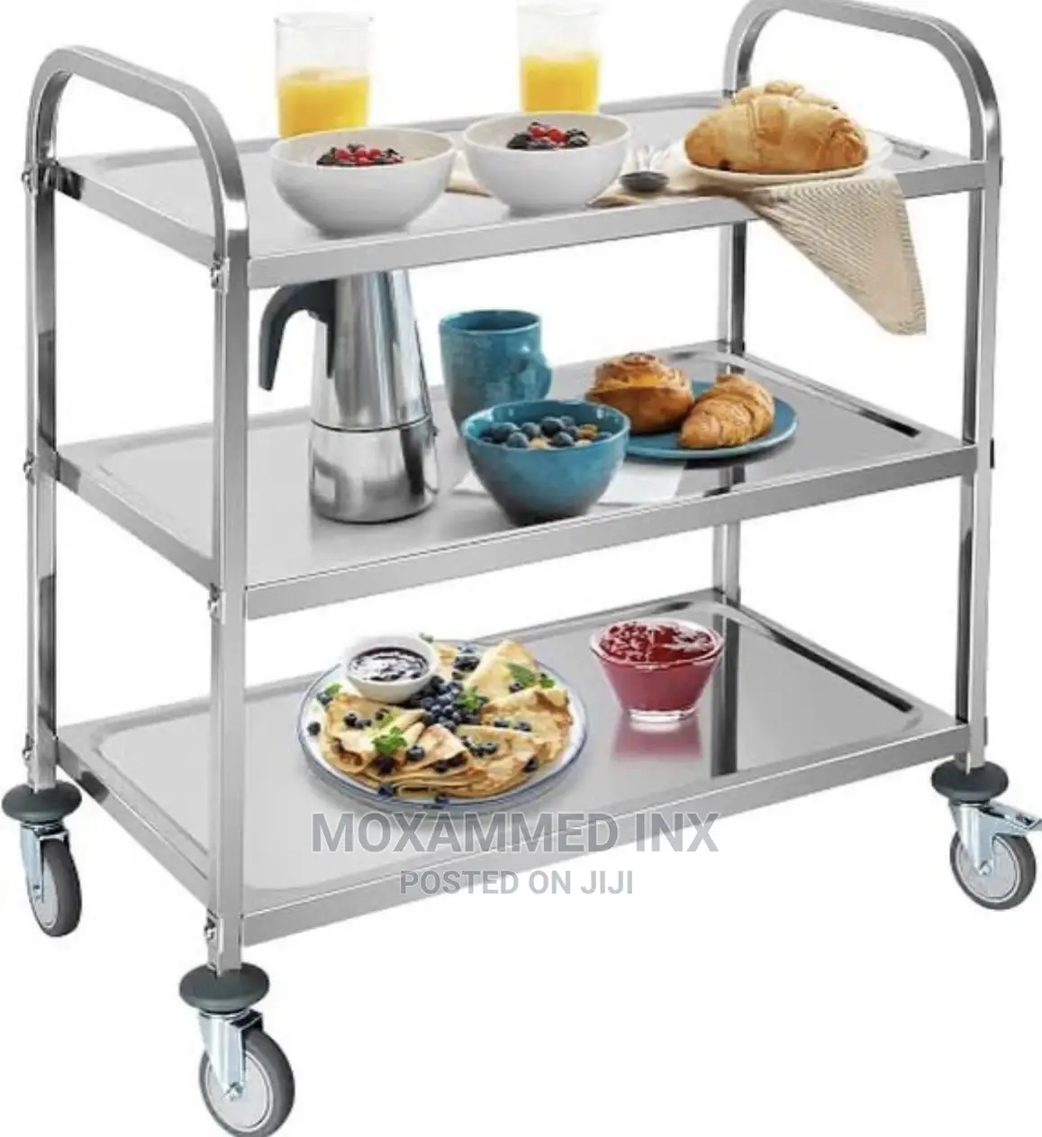 3 Tier Stainless Steel Trolley