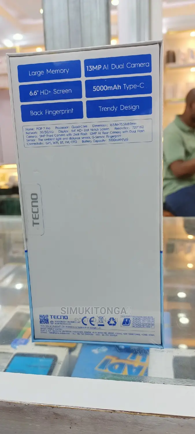 New Tecno Pop 7 Pro 64 GB Blue