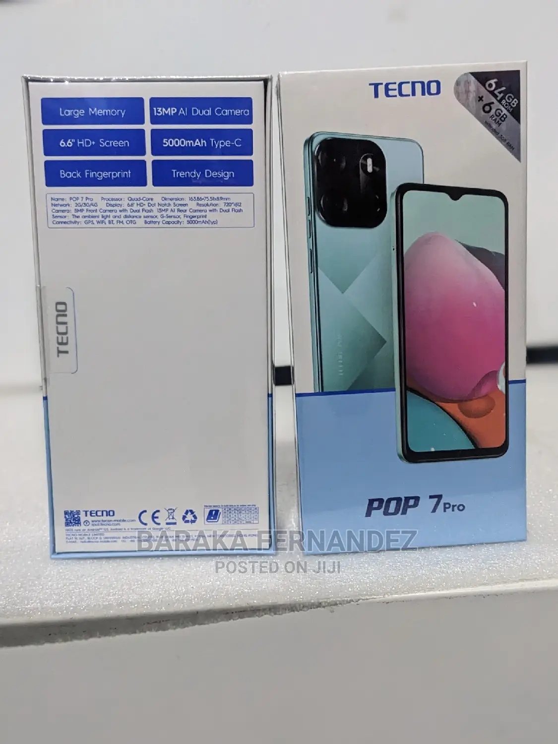 New Tecno Pop 7 Pro 64 GB Blue