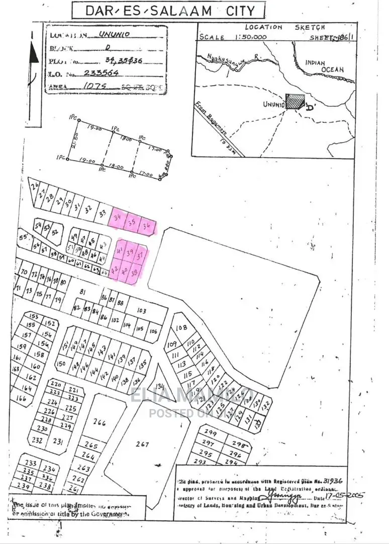 Undeveloped Beach Plot for Sale in Ununio Dar ES Salaam