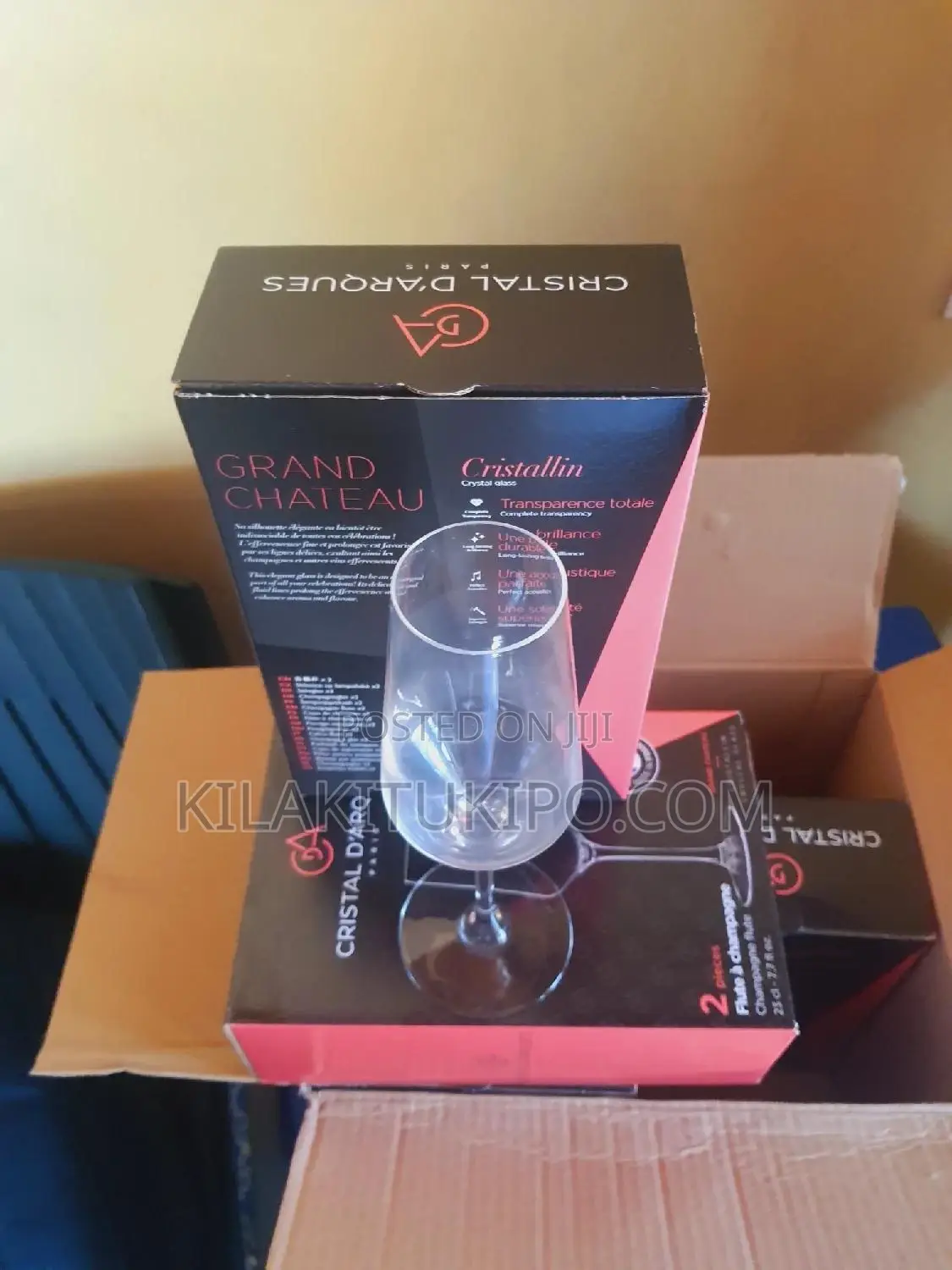 Crystal Glass for Flute Champagne Made in Paris