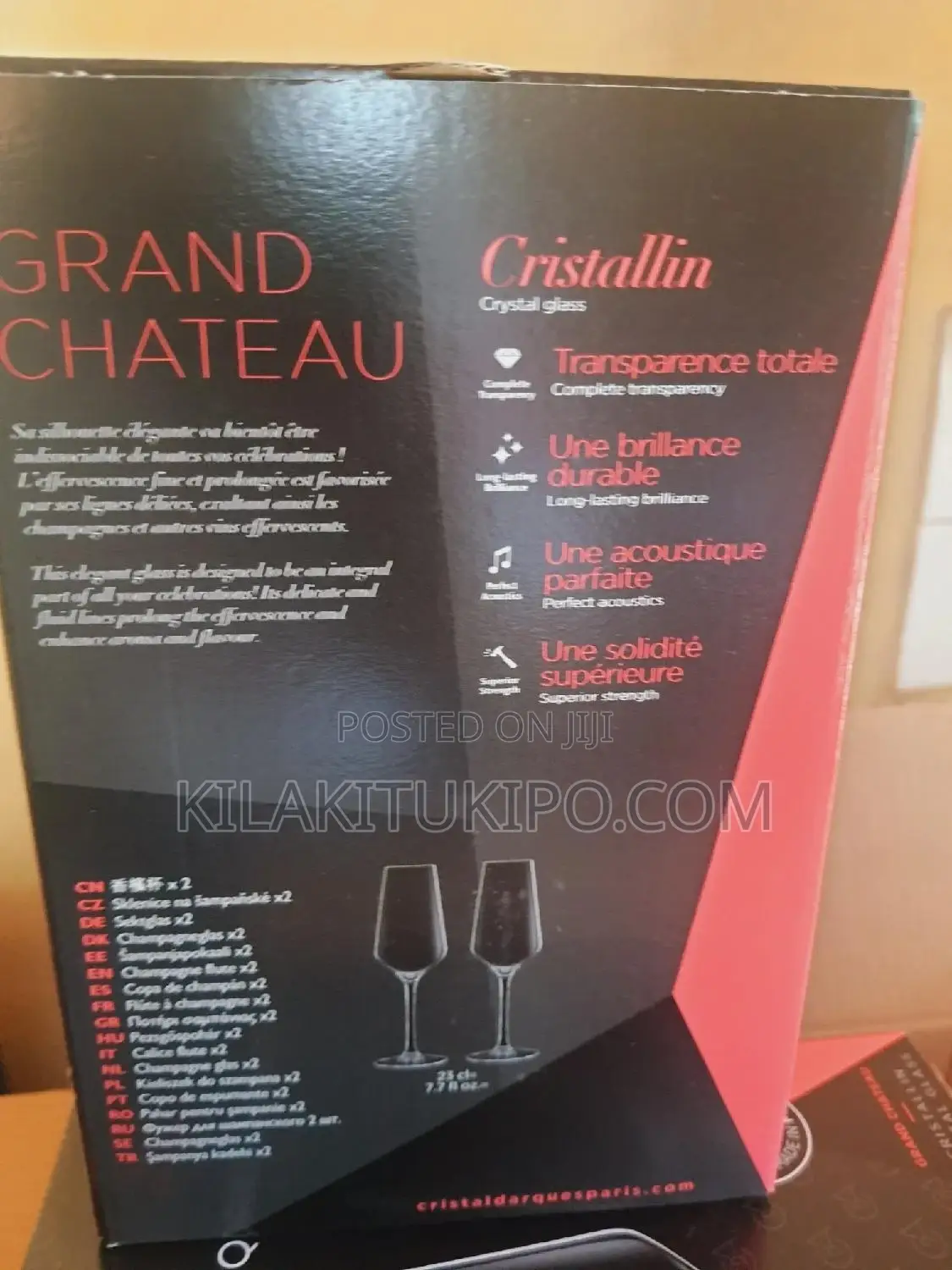 Crystal Glass for Flute Champagne Made in Paris