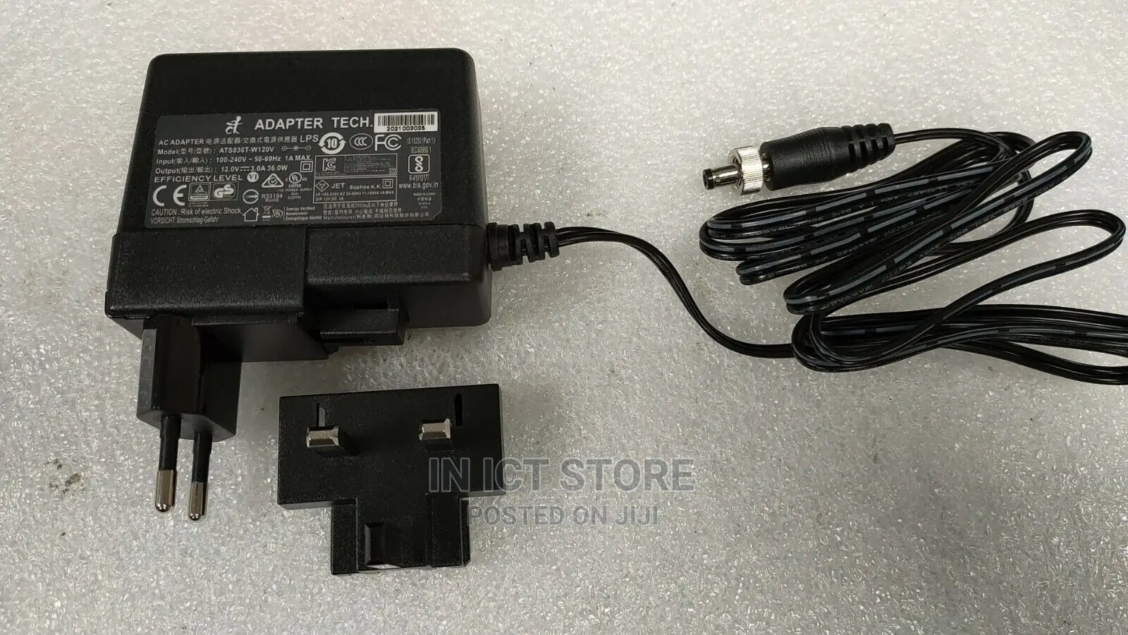 Adapter Tech ATS036T-W120V AC/DC Power Supply Adapter 12V 3A