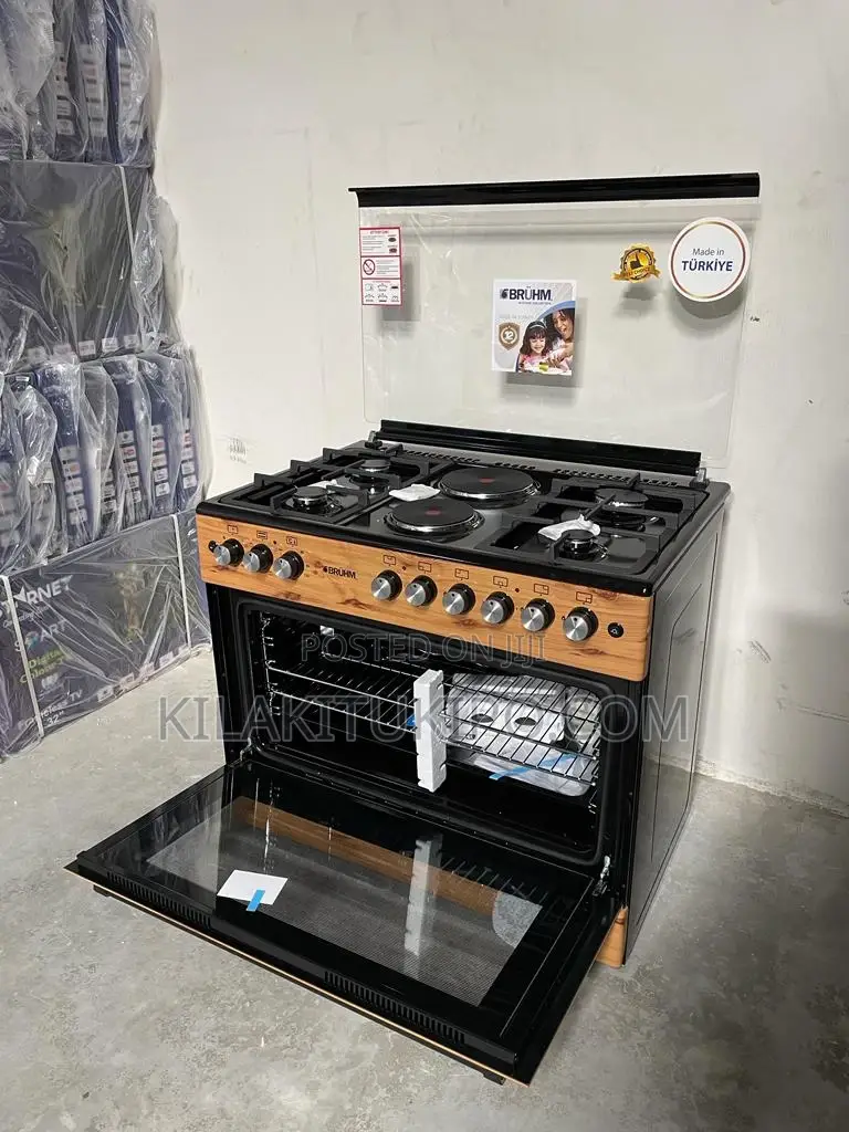 Bruhm Oven 4gas,2electric 90*60cm Wooden Finish
