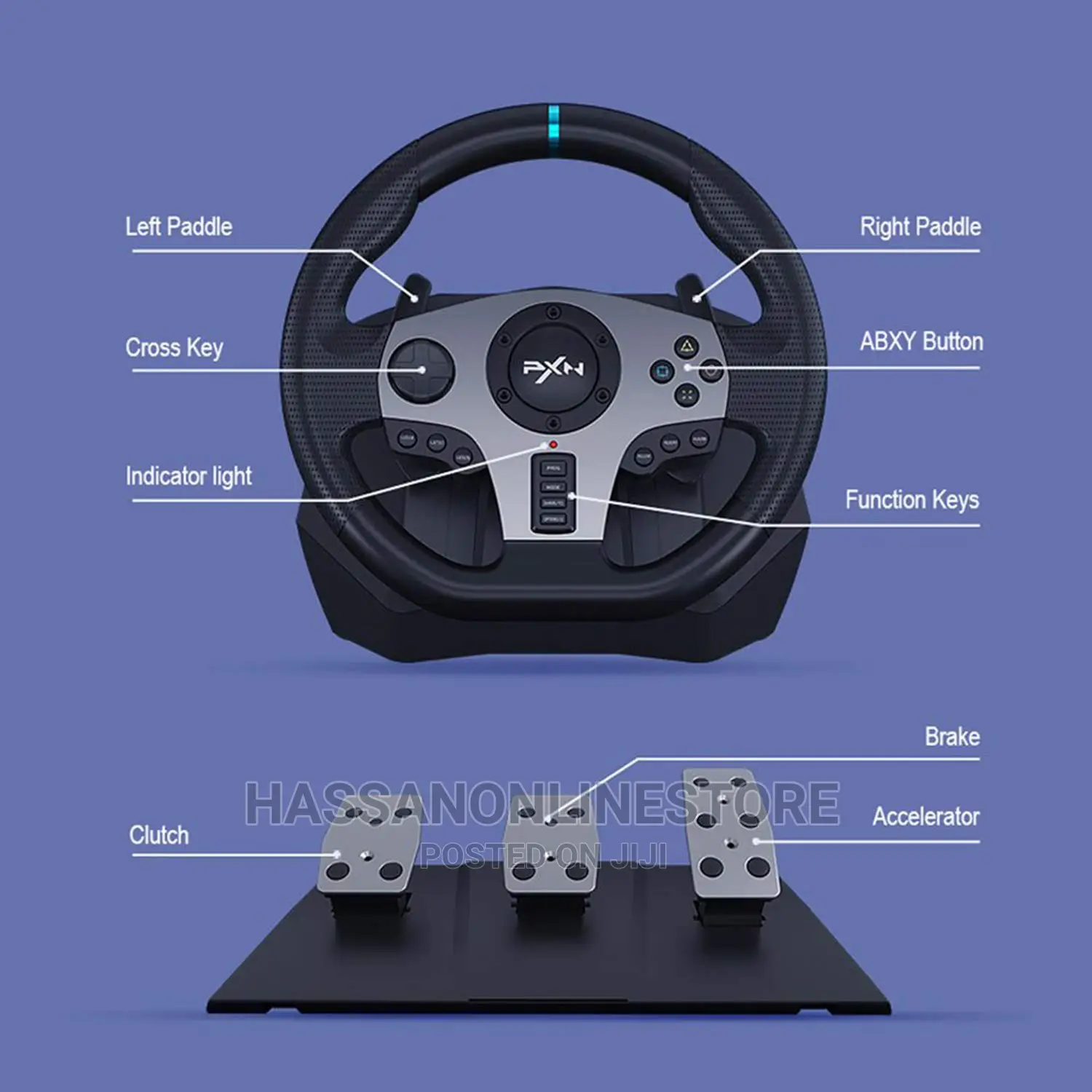 PXN Racing Wheel Steering Wheel - V9 Driving Wheel