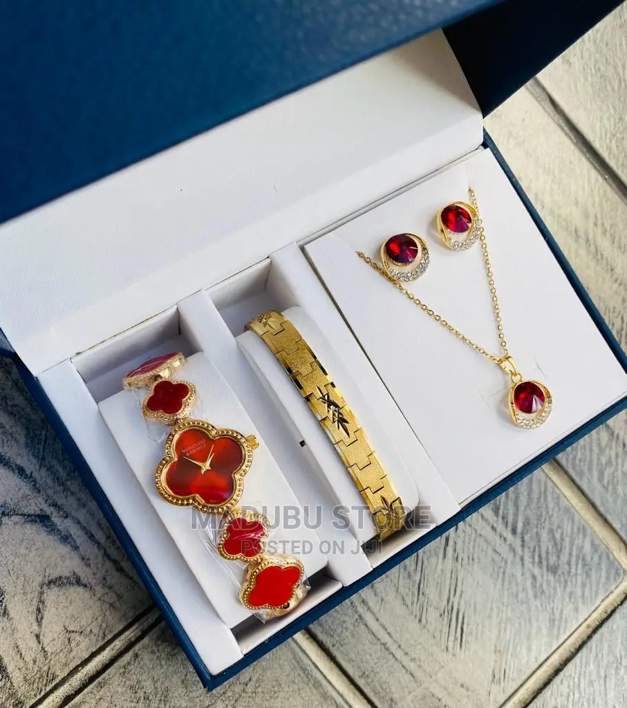 A Set of Watch, Bracelet, Necklace and Earrings