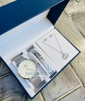 A Set of Watch, Bracelet, Earrings and Necklace