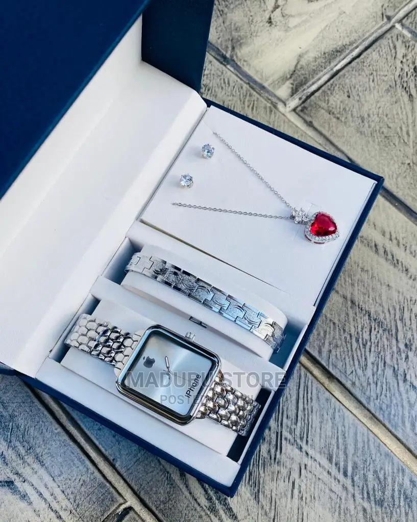 A Set of Watch, Bracelet, Earrings and Necklace