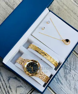 A Set of Watch, Bracelet, Earrings and Necklace