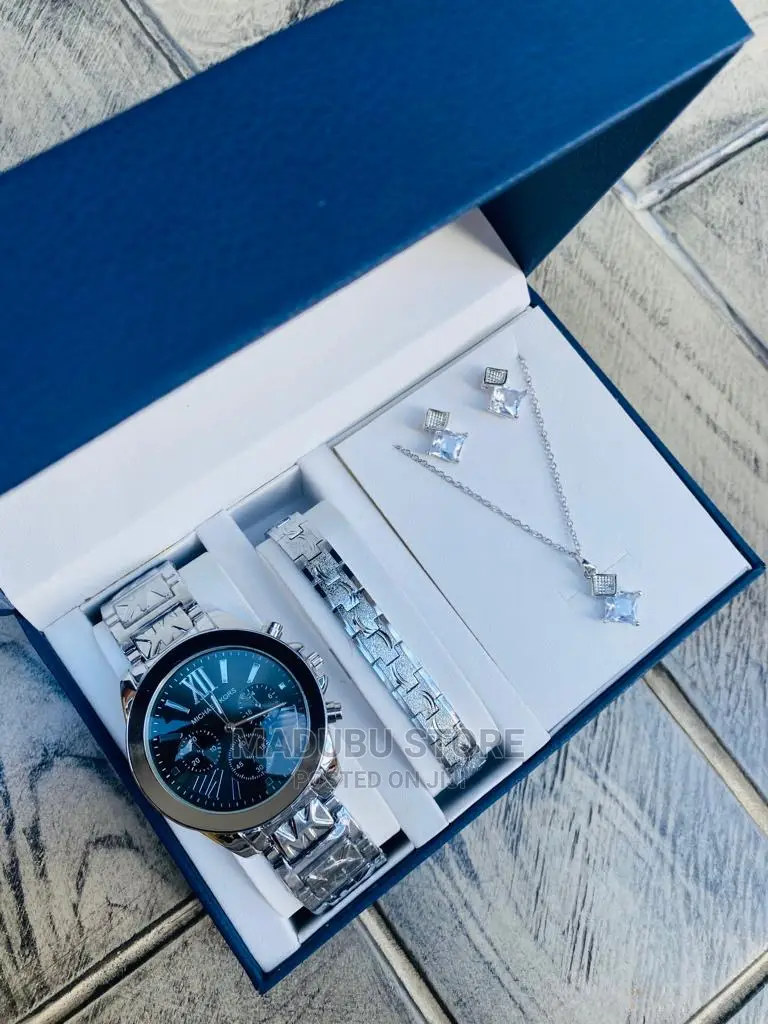 A Set of Watch, Bracelet, Earrings and Necklace