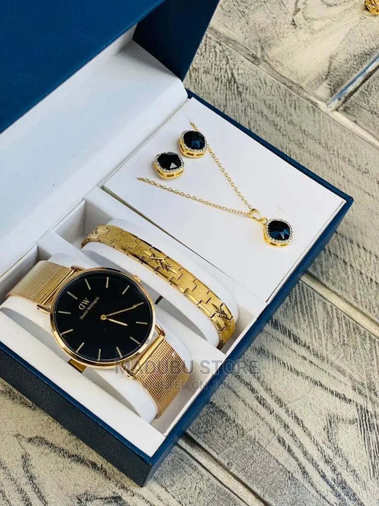 A Set of Watch, Bracelet, Earrings and Necklace