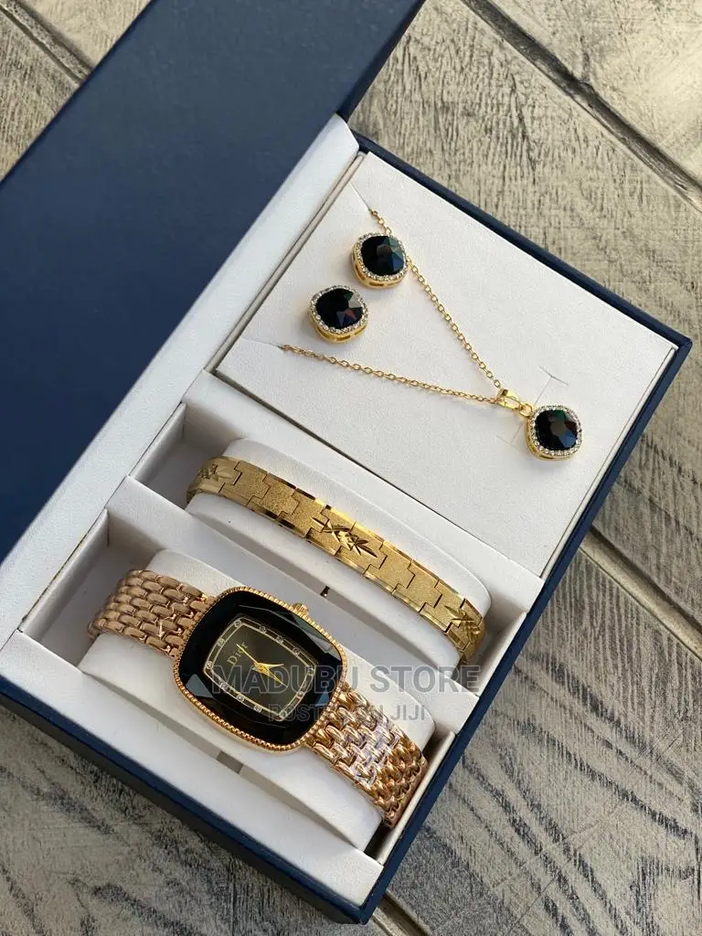 A Set of Watch, Bracelet, Earrings and Necklace