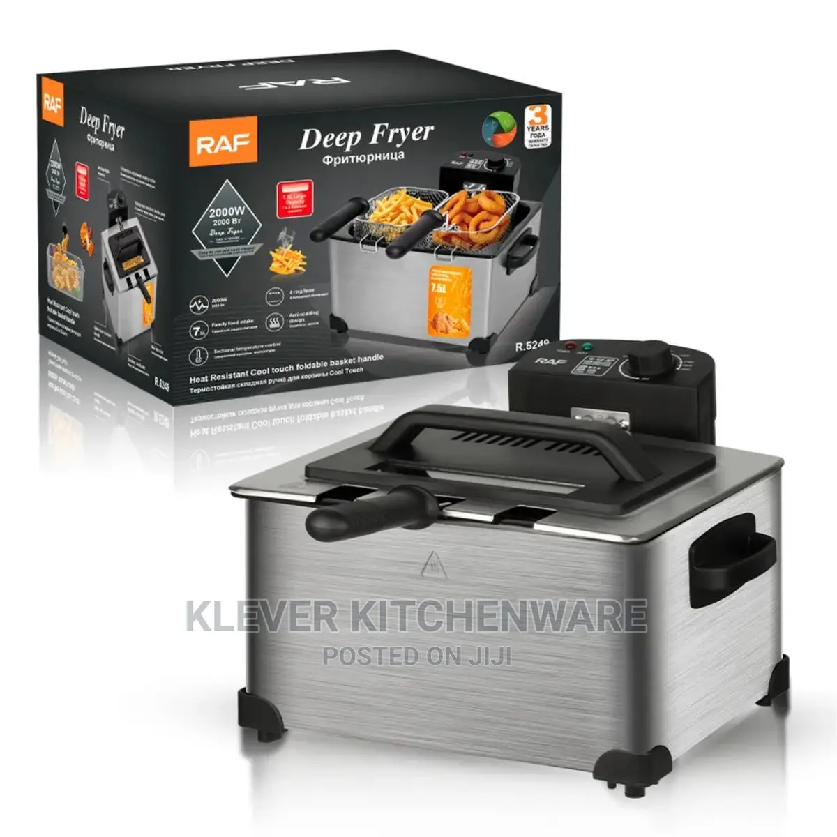 RAF 7.5litres Double Deep Fryer