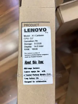 Laptop Lenovo ThinkPad X1 Carbon 16GB Intel Core I5 SSD 512GB