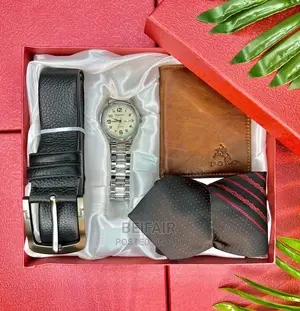Set Ya Mkanda | Wallet | Saa | Tai | Belt | Watch | Tie |