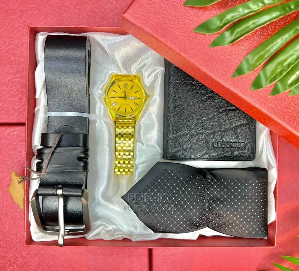 Set Ya Mkanda | Wallet | Saa | Tai | Belt | Watch | Tie |