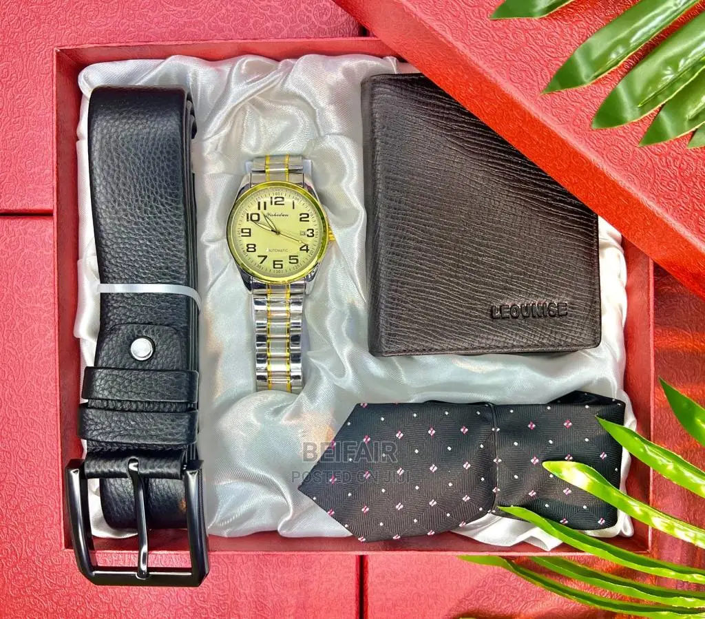 Set Ya Mkanda | Wallet | Saa | Tai | Belt | Watch | Tie |