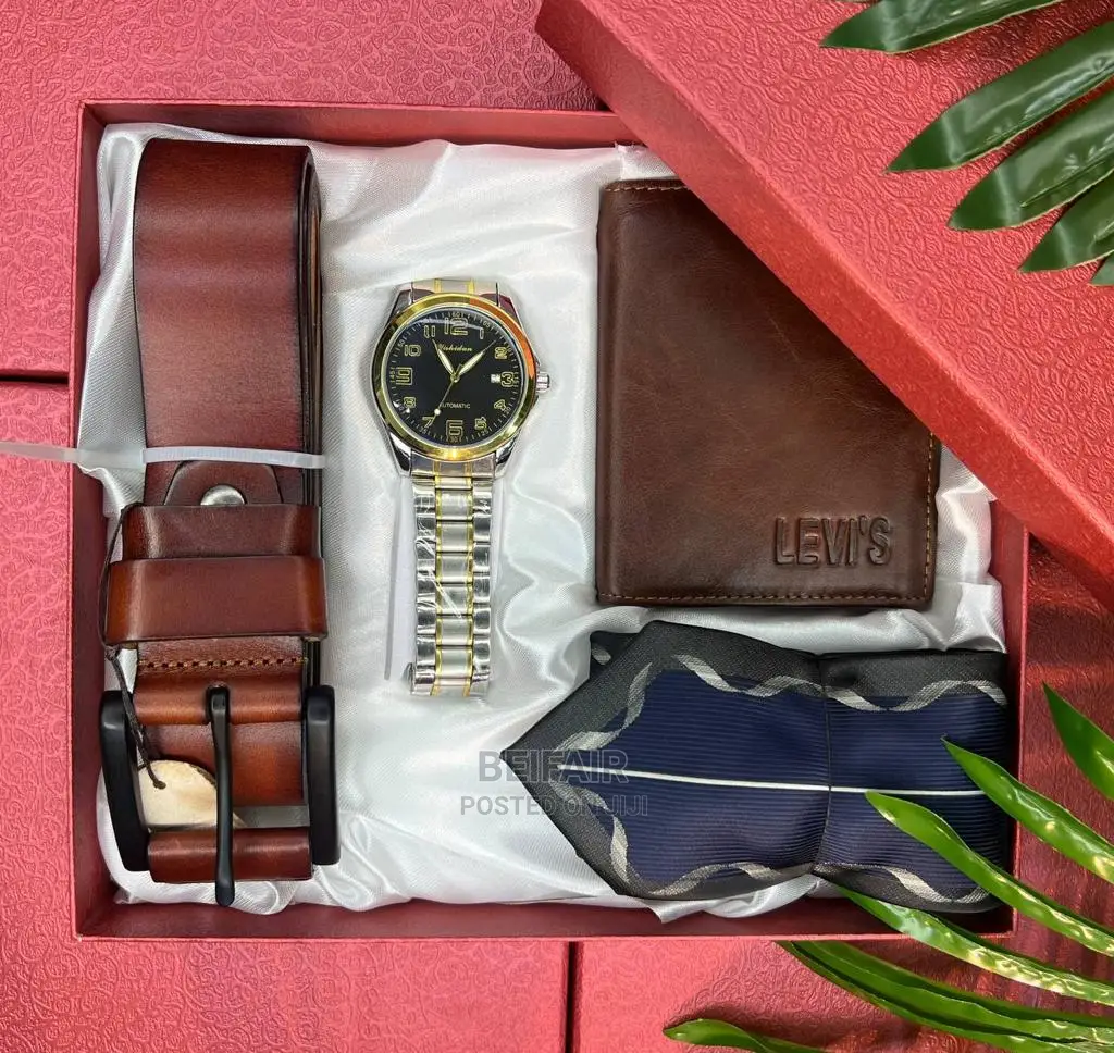 Set Ya Mkanda | Wallet | Saa | Tai | Belt | Watch | Tie |