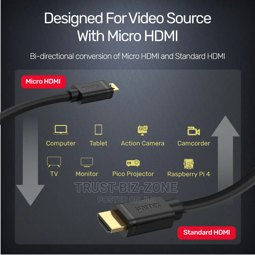 Micro HDMI To HDMI Cable