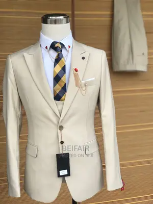Suti Za Kiume | Men's| Cream| Kaki | Official| Wedding Suit